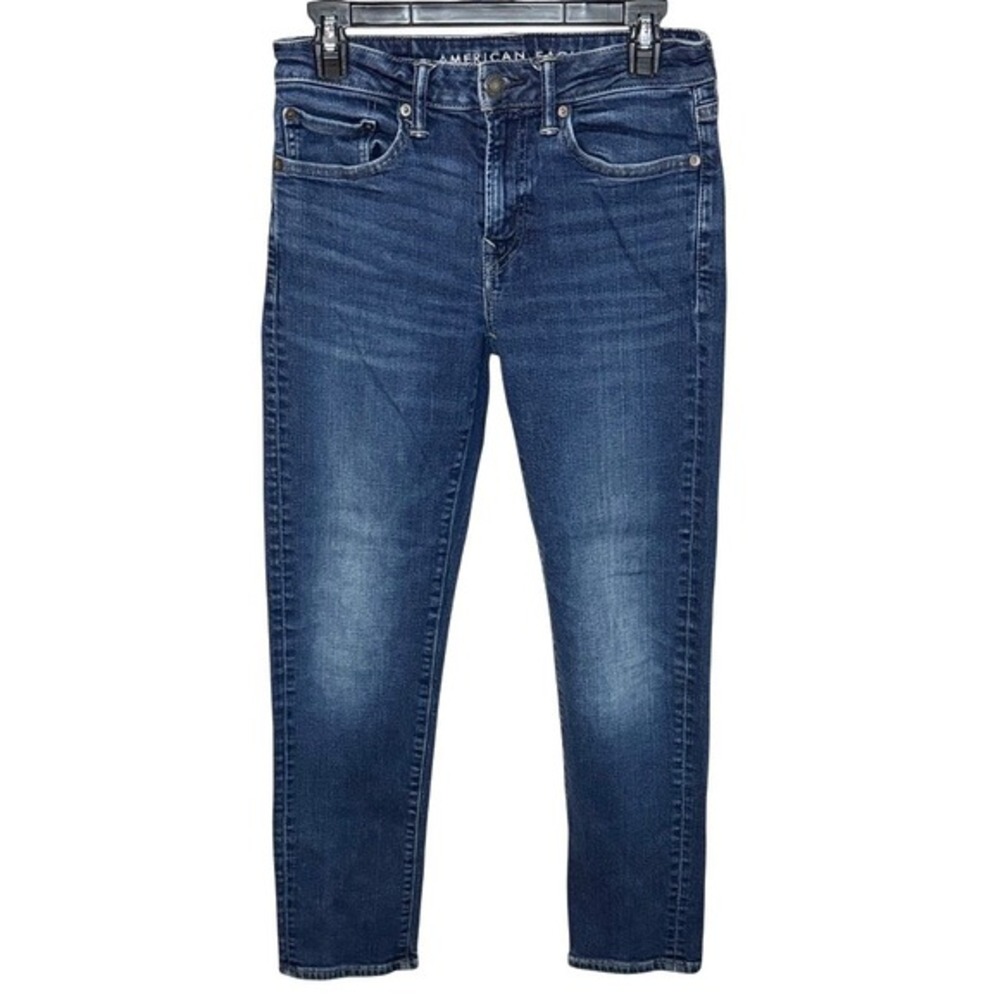 American Eagle Airflex+ Slim Straight Jeans Medium Wash Blue 28x30 Mens